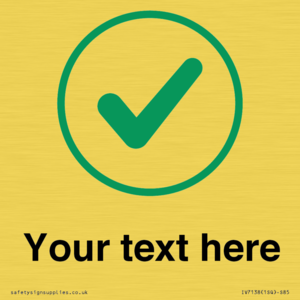 Custom plain background, green tick in circle sign